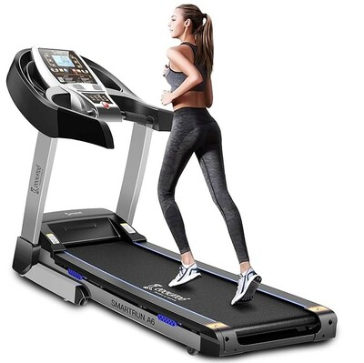 Cockatoo Smart-Run A6 6HP Peak Auto Incline DC Motorized Treadmill for Home,with Auto Incline Treadmill for Home & MP3, Bluetooth, Max Speed 16 Km/Hr, Max User Weight 130 Kg