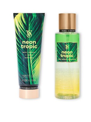 Victoria's Secret Set Of Neon Tropic Midnight Heatwave Fragrance Mist 250ml & Lotion 236ml