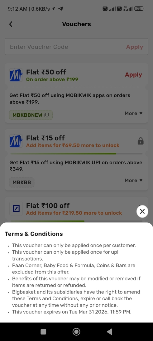 Get flat 50rs off on minimum purchase of rs199 using mobikwik UPI (user specific))