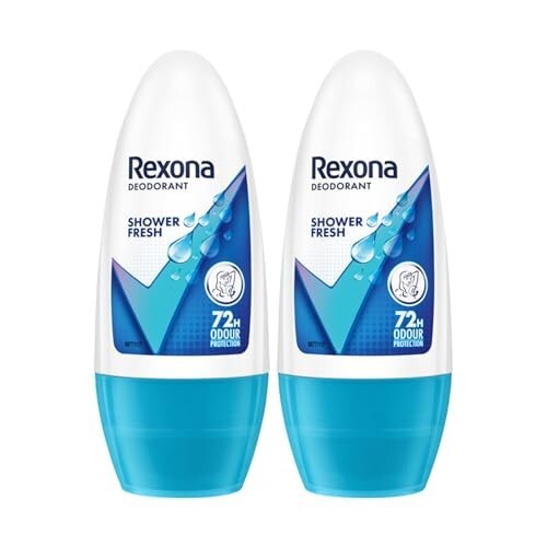 Rexona for Female Shower Fresh Underarm Roll On Deodorant + Antiperspirant With Glycerine, Removes Odour, Even Skin Tone,Keeps Skin Fresh & Clean, Alcohol Free, 50 Ml (Pack Of 2)
