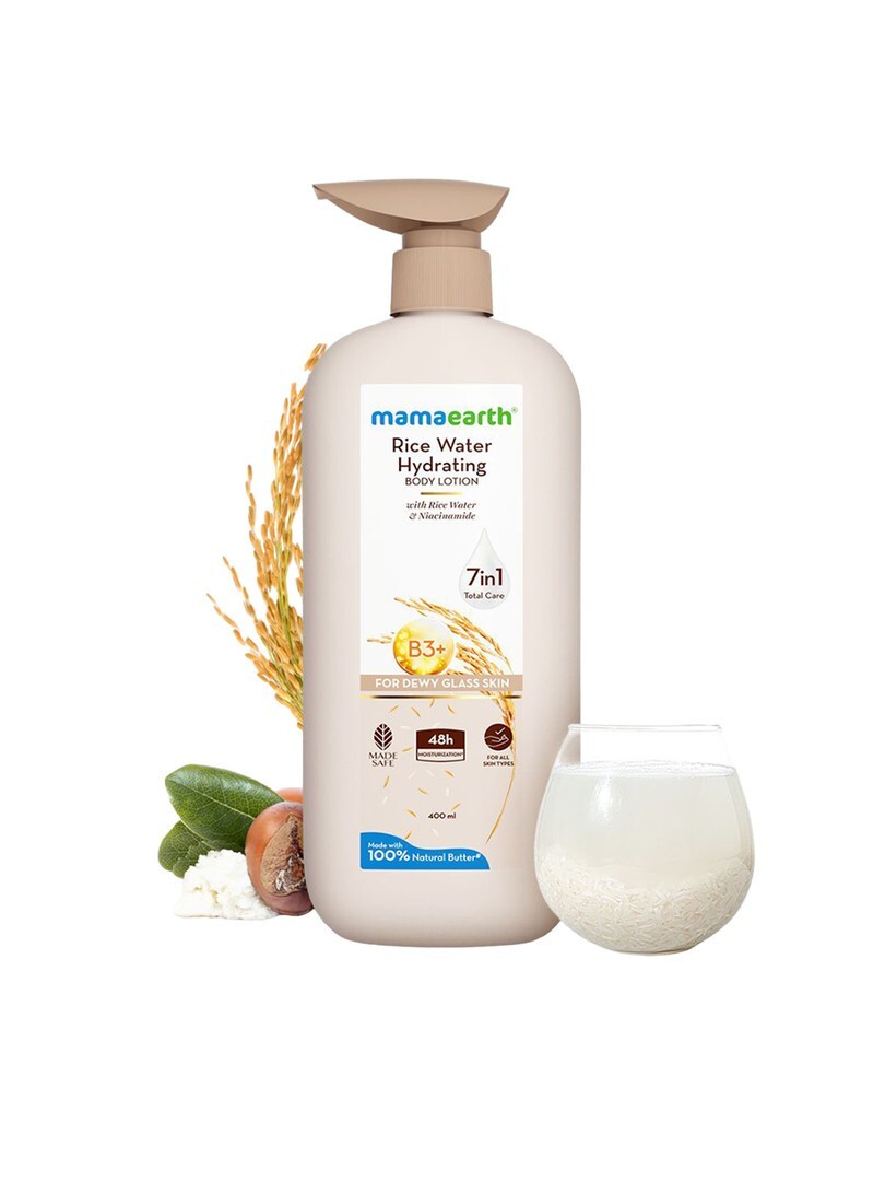 Mamaearth Rice Water Hydrating Body Lotion With Nacinamide 400ml 