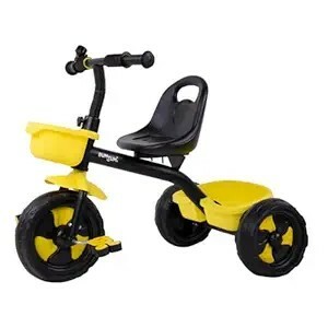 Bumtum Tricycle Ride | Play & Plug Cycle for Kids | 2-5 Years - Tricycles for Boy & Girl | Sturdy Designs with Storage Box, Horn and Guarded Seats, Heavy Wheels (Yellow, Pack of 1)