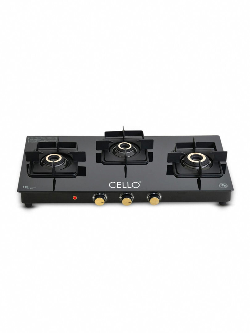 Cello Glass 3 Burners Automatic Gas Stove - Gas Stove for Unisex 38836380 | Myntra
