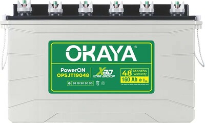 Okaya 48 Months Warranty Tubular Inverter Battery (160 AH, OPSJT19048)