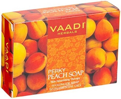 Vaadi Herbals Perky Peach Soap with Almond Oil, 75g (Pack of 12)