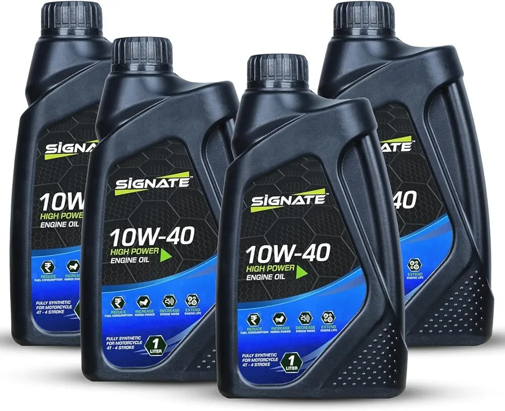 Signate 10W40 Street Race Fully Synthetic Bike Engine Oil 1L, High Performance Engine Oil for Motor Cycle, Maximum Gear Protection & Efficient Performance Bike Oil (Pack of 4) : Amazon.in: Car & Motorbike