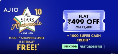 AJIO - GET 1000 SUPER CASH CREDIT