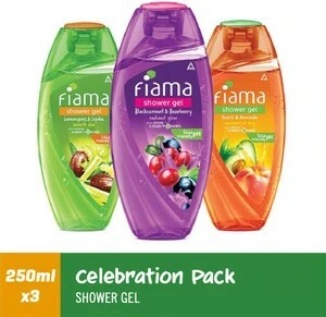 FIAMA Shower Gel Lemongrass & Jojoba, Blackcurrant & Bearberry , Peach & Avocado - Pack of 3: Buy FIAMA Shower Gel Lemongrass & Jojoba, Blackcurrant & Bearberry , Peach & Avocado - Pack of 3