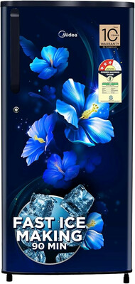Midea 215 L 3 Star Direct Cool Refrigerator (MRD215D3HPDB, Blue, Big Flower, 2025 Model) 