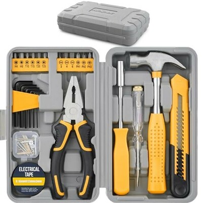 Hi-Spec 25-Piece Small Tool Kit with Knife and Hex Key Included