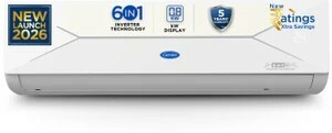 CARRIER 2026 Model 1.5 Ton 5 Star Split AI Inverter Convertible 6-in-1 with Smart Energy Display, Insta Cool, Auto Defrost Clean and PM 2.5 Filter AC