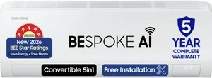 Samsung Bespoke AI 2026 Model 1 Ton 5 Star Split Inverter with Wi-fi Energy Saving, Voice Control, Powerful Cooling, Copper, 4 Way swing, 5 Step Convertible AC