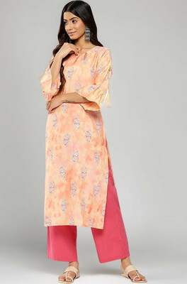 [OOS] Libas Womens Printed Silk Straight Kurta for Women 
