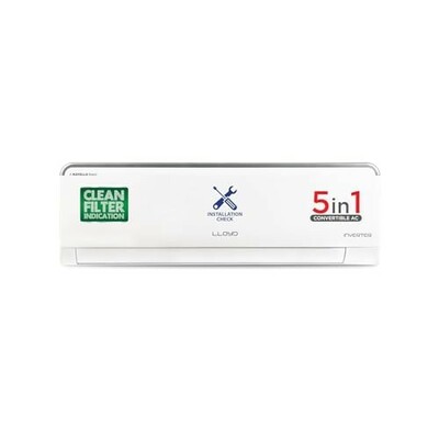 Lloyd 0.8 Ton 3 Star Inverter Split AC (6 in 1 Convertible, Cools Even at 52°C, 100% Copper, Anti-Viral + PM 2.5 Filter, White with Silver Deco Strip, GLS09I3FOASR)