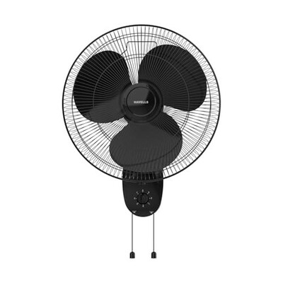 Havells Gatik Pro 400mm Wall Mount Fan|RPM: 1350 (Black)