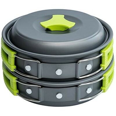 Camping Cookware Mess Kit Backpacking Gear & Hiking Outdoors 