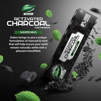 DABUR Herb'L Charcoal Toothpaste - 240G (120G×2) (Minimum Quantity 2)