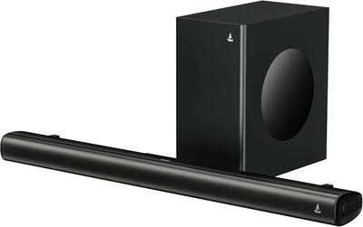 Boat Aavante 2.1 2000, 200W, EQ Modes, Multi Compatibility, Premium Design, Remote Control, v5.4 Bluetooth Sound bar, Home Theatre Soundbar Speaker(Premium Black) 