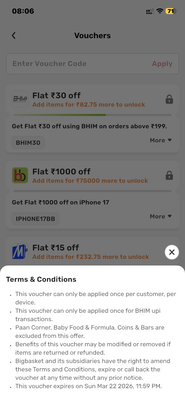 Bigbasket*Bhim flat 30 off on 199 