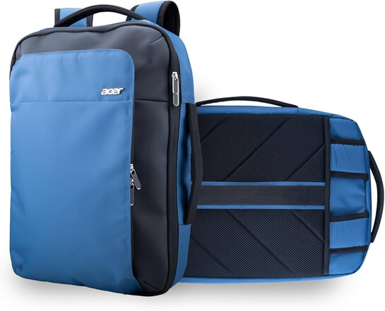 Acer Swift 2-in-1 Convertible 15.6 Inch Backpack | Sleek, Lightweight & Spacious Design | 11.5L Capacity | Convertible Design with Tuckaway & Removable Straps | Premium Metal Accents | (Navy Blue) 
