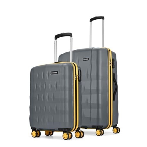 Aristocrat Comet Set of 2 Trolley Bag 56, 66cm | Small+Medium | Hard Luggage(Grey)