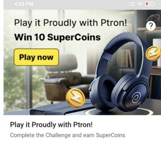 Play it proudly challenge on flipkart win 10 supercoins