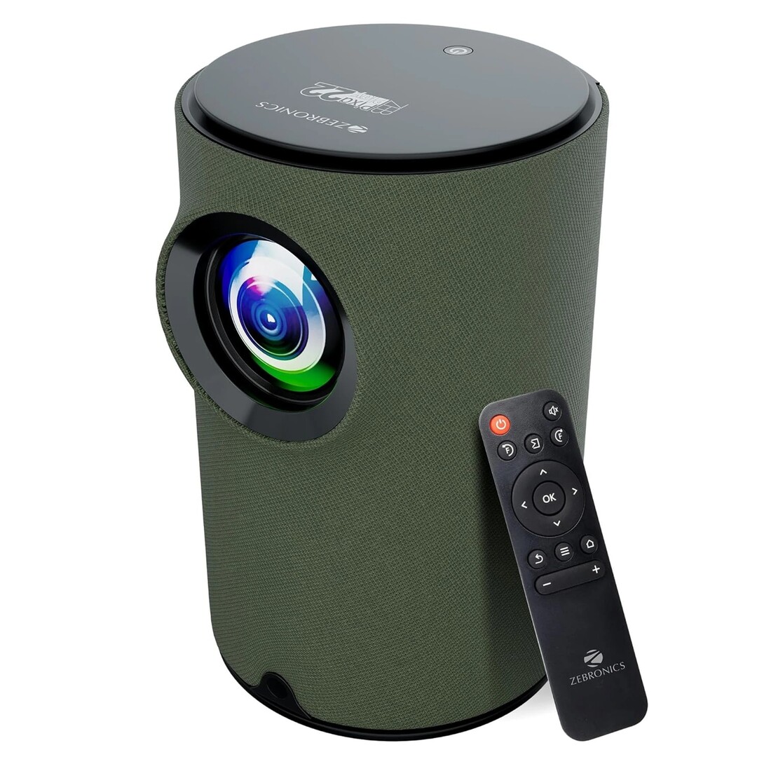 Zepto : Zebronics Pixaplay 22 Smart Projector (3400 Lumens, 4K Support, 160” Screen, Miracast)