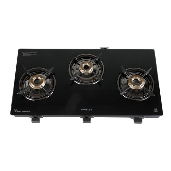 Havells GEOSLIM Gas stove |3 Heavy Duty Forged Brass Burner