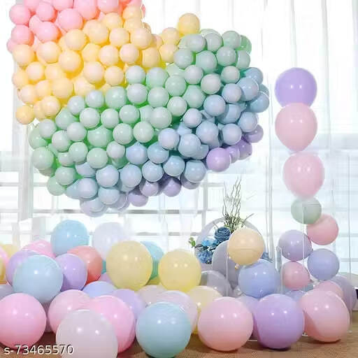 PARTY GLITERS Pastel Balloon Set of 100pcs Multicolor best quality balloons for party decoration unique colors shades