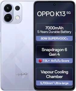 OPPO K13 5G with 7000mAh and 80W SUPERVOOC Charger In-The-Box (Ic...more