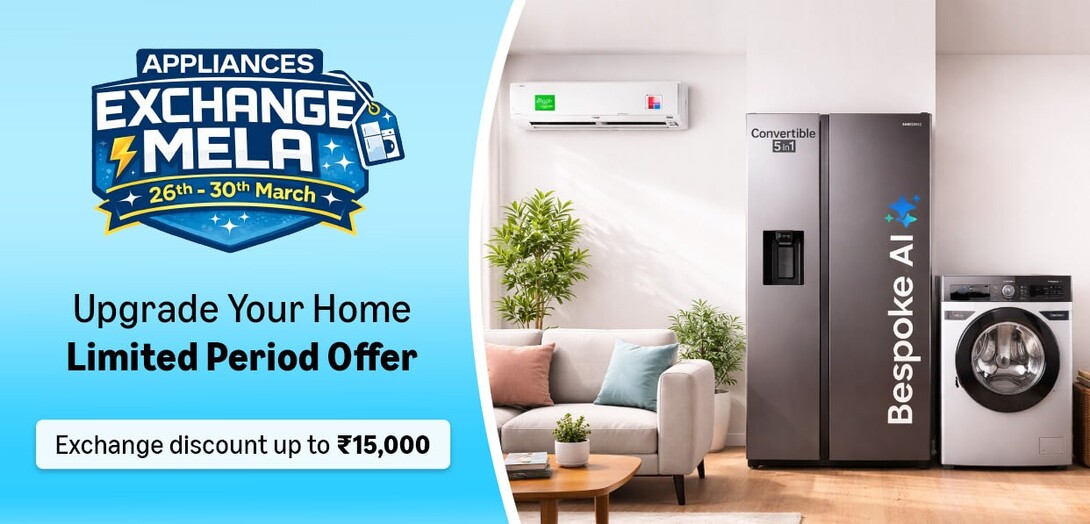 Amazon Appliances Exchange Mela - Upgrade Your Home exchange discount upto ₹15000 + upto 10% discount with Bank Offers