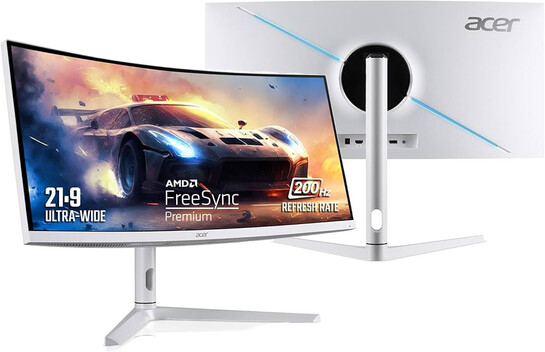 Acer XZ306CX 29.5 Inch Ultrawide 21:9 1500R Curve 2560 X 1080 Backlit LED LCD Monitor I Eye Care, White 