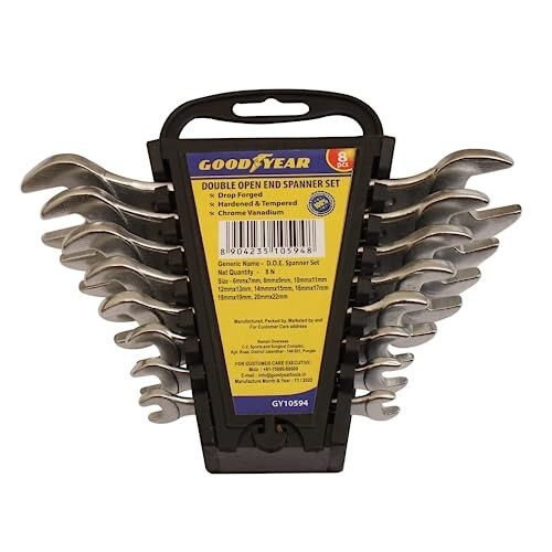 Goodyear 8 PCS DOUBLE OPEN END SPANNER SET