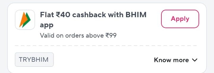 Zepto: Flat ₹40 Cashback with BHIM UPI (₹99+ Order)