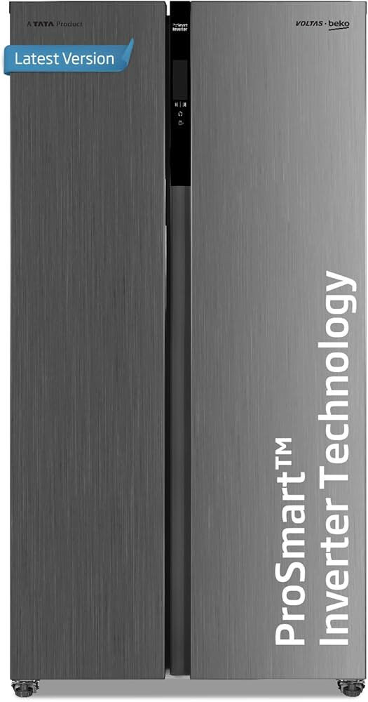 Voltas Beko 563L Side by Side Frost Free Refrigerator, ProSmart Inverter Compressor (INOX Steel)