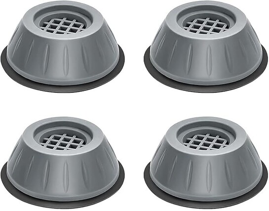 KBS Washing Machine Stand Refrigerator Anti Vibration with Suction Cup Kitchen Accessories Items Washer Dryer Furniture Sofa Leg Anti Walk Slip Rubber Pad (Washing Machine Pad 4)