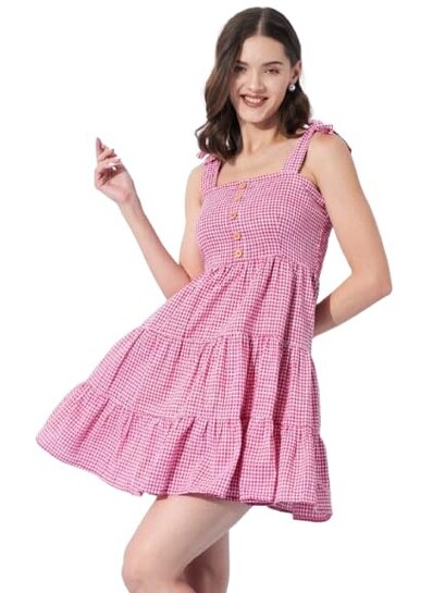 Women’s Gingham Checkered Summer Dress
