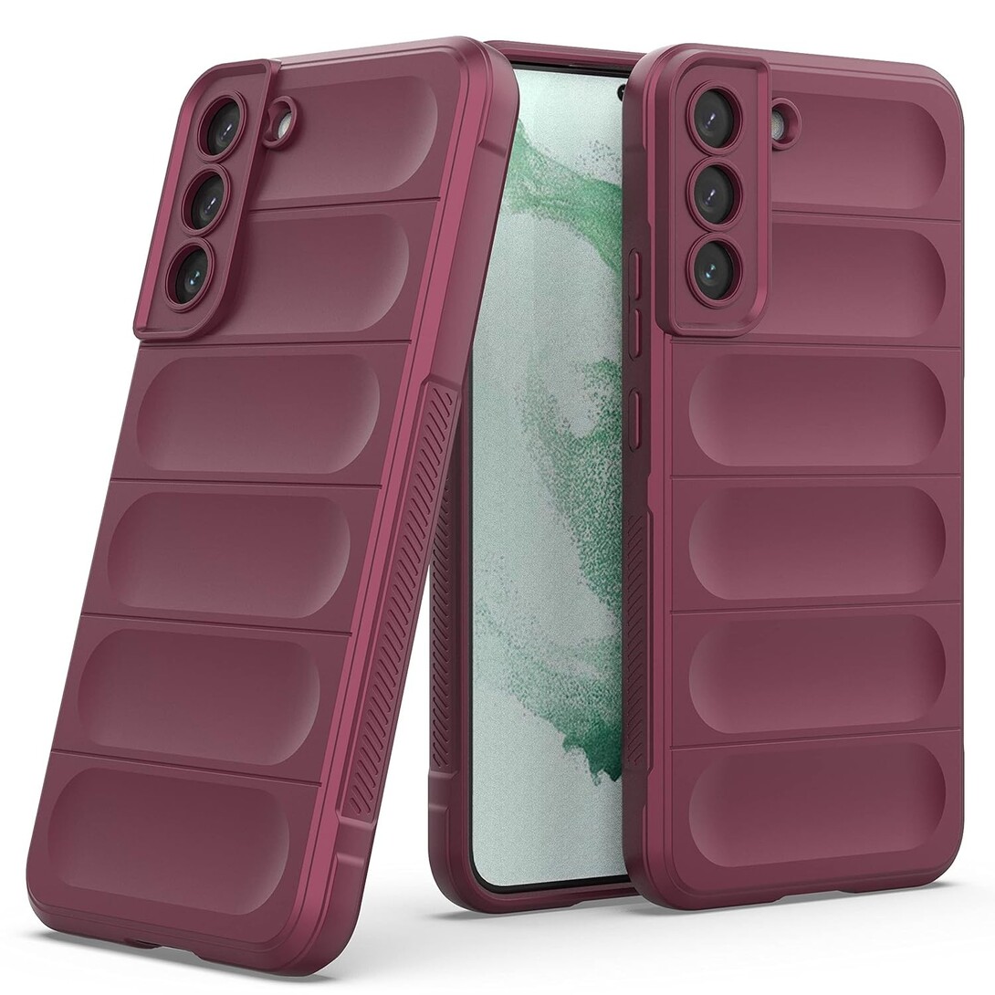 Amazon Brand - Solimo Silicone Mobile Cover for Samsung Galaxy S22 Plus 5G (Silicon_Plum)
