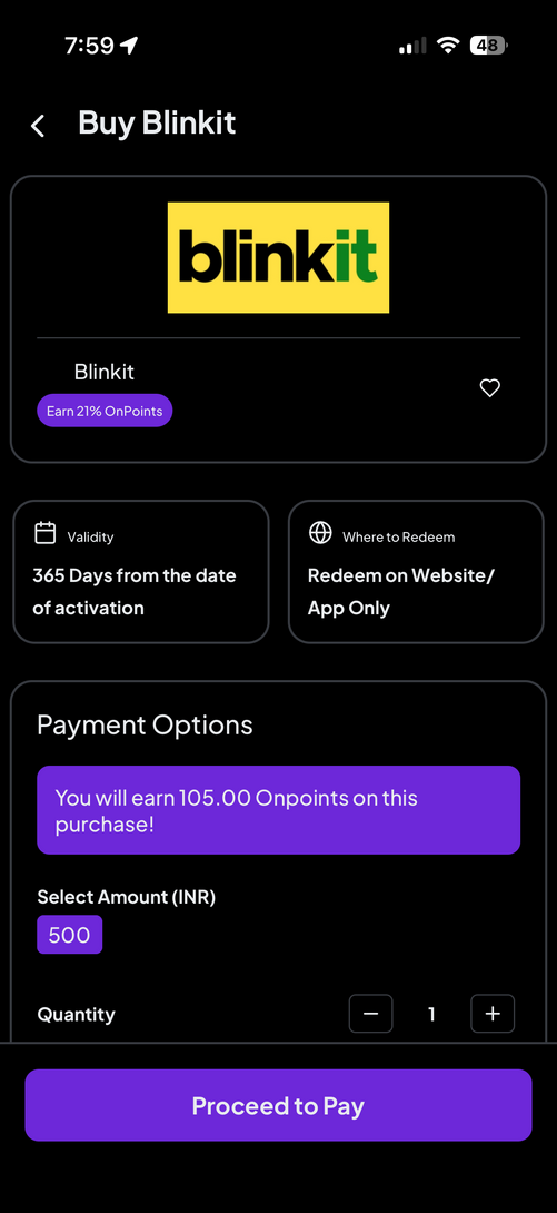 Blinkit Gift Voucher at 21% cashback + Extra 5% with SBI Cashback / Axis Cashback (Valid till tonight)
