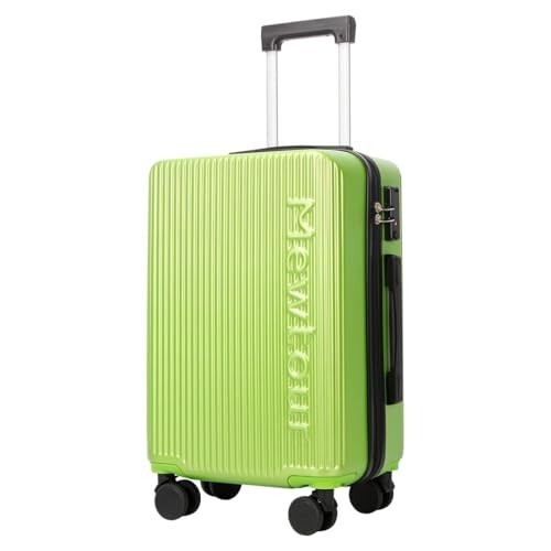 24 Inch Green ABS Zippered Luggage Set, Lightweight with Telescopic Handle, 360° Spinner Wheels, TSA Lock Suitcase