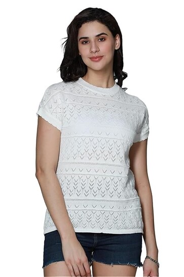 HIGH STAR Women's Cotton Solid Regular Fit T-Shirt