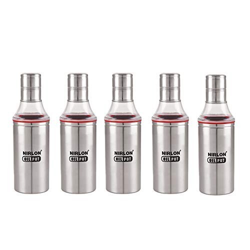 NIRLON STEEL LARGE COOKING OIL DISPENSER FOR HOME, HOTEL, RESTRATURENT 600 ML (PACK OF 05)