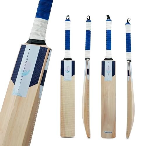 Lifelong Adult Kashmir Willow Cricket Bat | Standard Size Cricket Bat | Professional Bat for Leather Ball | Includes Fiber Tape & Cover | Singapore Cane Handle | Ring Grip | Shock-Absorbing Design