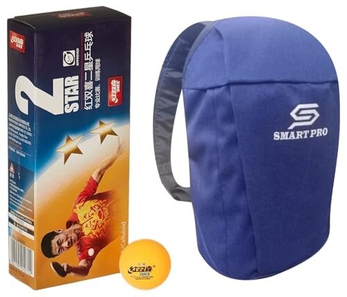 DHS TT Ball 40MM 2 Star Orange (10 Pcs Box) 20 PCS with Smart PRO TT Special Cover 