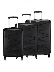 Kamiliant by American Tourister Hard Body Set of 3 Luggage 4 Wheels - (Small 55Cm |Medium 68Cm| Large 79Cm)Combination Lock-Triprism - Black