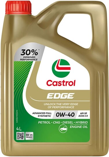 Castrol EDGE 0W-40 Advanced Full Synthetic Engine Oil for Cars | ACEA C3 | Full-Synthetic Engine Oil (4 L, Pack of 1)