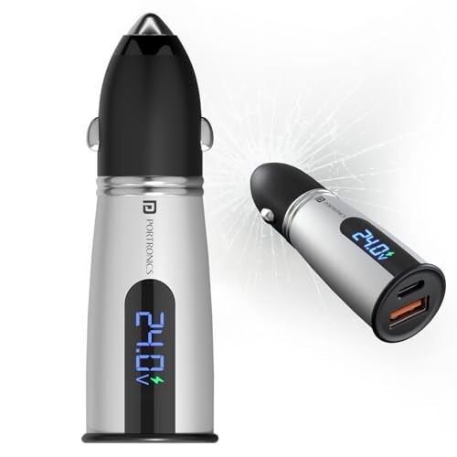 Portronics Car Power Armour 55.5W Fast Car Charger with Emergency Glass Breaker
