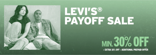 Levis PAYOFF Sale is Live - Min 30% Off + Extra 10% Off on prepaid 