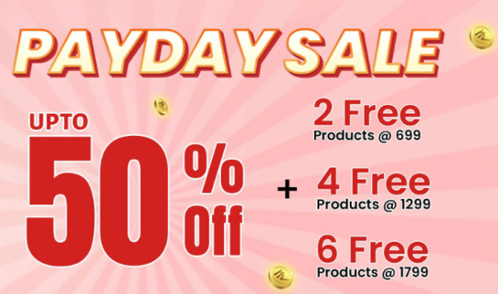 The Natural Wash Payday Sale Upto 50% Off + 2 Free Products @ 699 | 4 FREE Products @ 1299 | 6 FREE Products  @ 1799