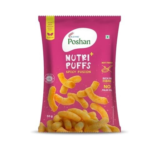 Acme Nutri+ Protein Puffs 50g | High Protein Millet Snack, No Maida (Min Buy 4)